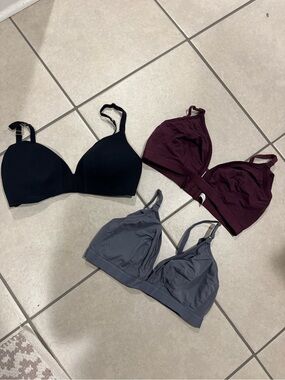 Nursing Lively Wireless Bra Trio - Black, Burgundy & Gray (read below sizes)
